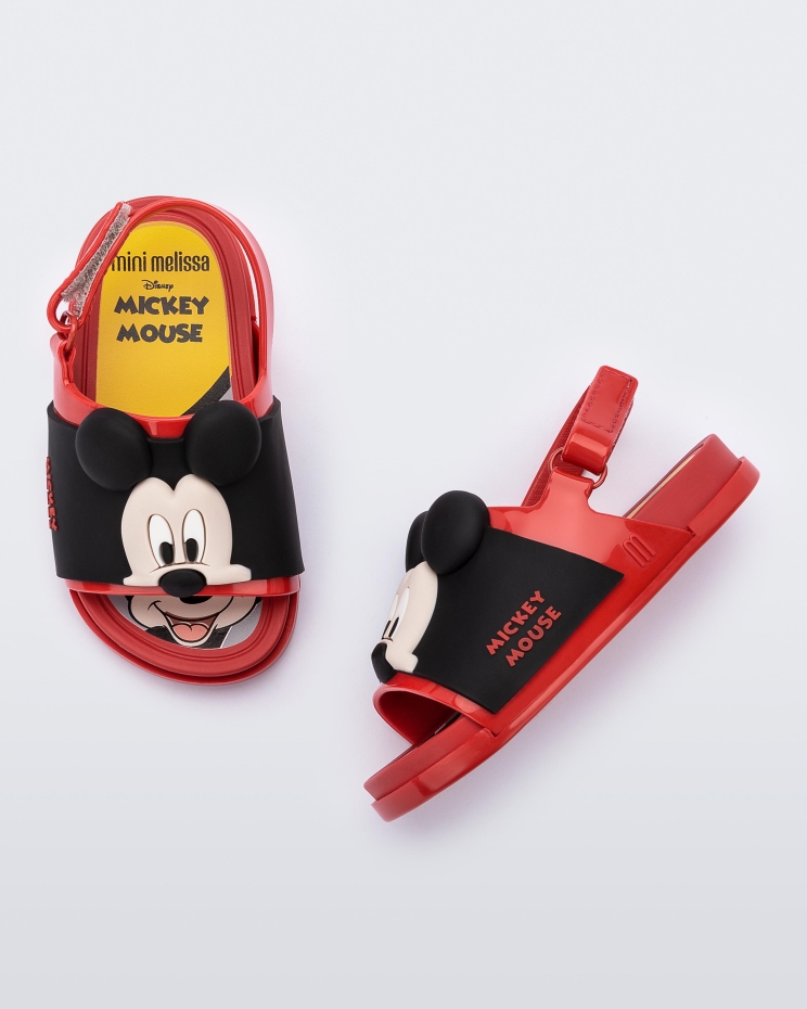 Melissa Fashion Mini Beach Slide Sandal Mickey And Friends Baby Red - Image 3