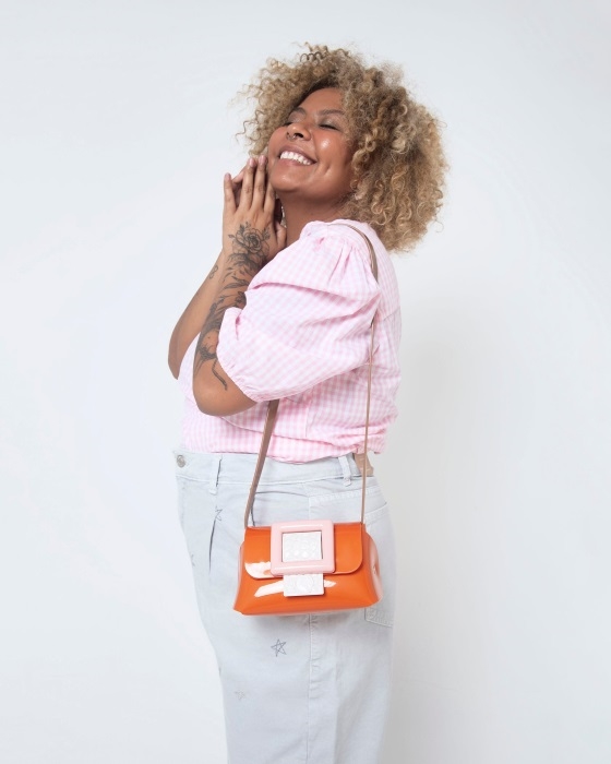 Melissa Fashion Mini Cross Bag Buckle Up Viktor & Rolf Orange-Pink - Image 3