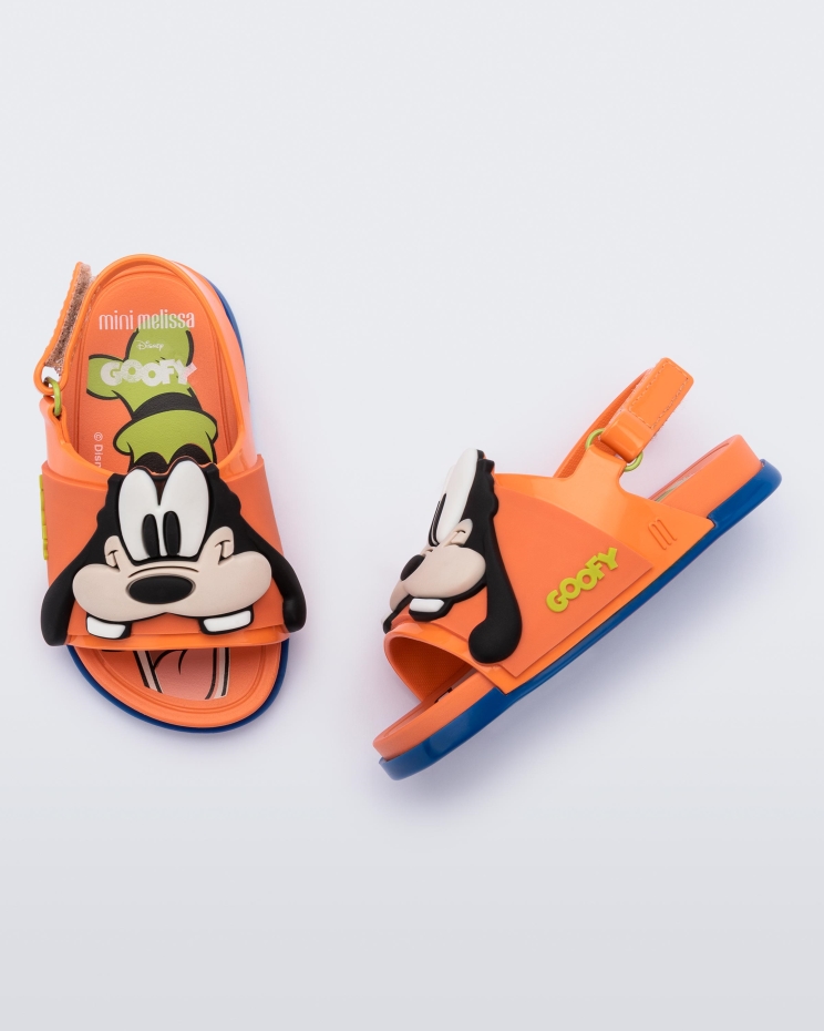 Melissa Fashion Orange Mini Beach Slide Sandal Mickey And Friends Baby - Image 3