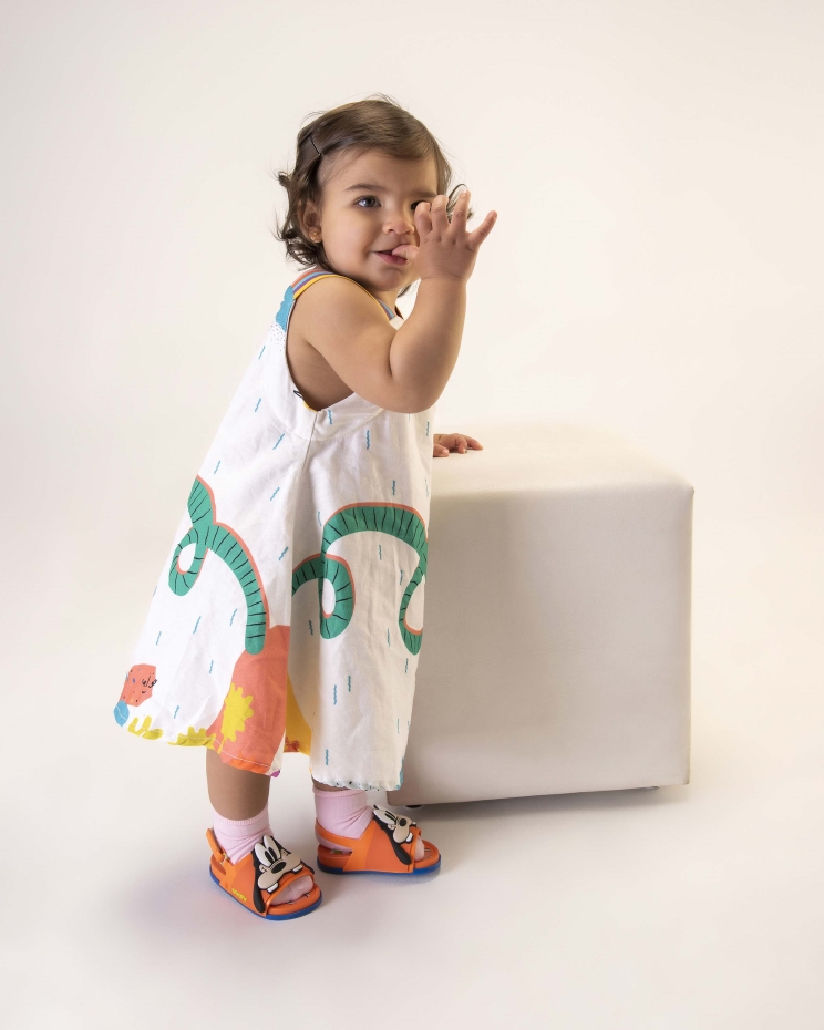 Melissa Fashion Orange Mini Beach Slide Sandal Mickey And Friends Baby - Image 5