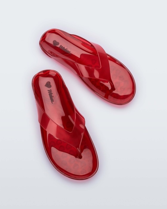 melissa_fashion_the_real_jelly_flip_flop_clear_red.jpg Melissa Fashion The Real Jelly Flip Flop Clear Red - Image 1