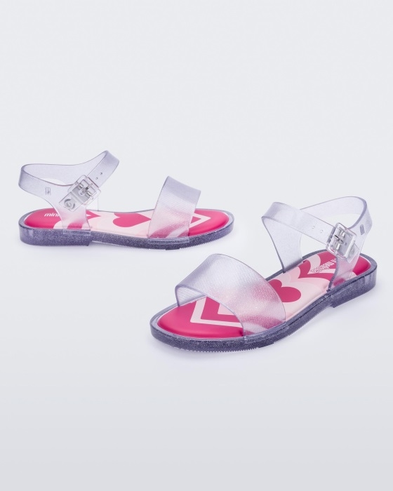 Mini Melissa Fashion Mar Jelly Pop Sandal-Youth & Kids Glitter Clear - Image 2