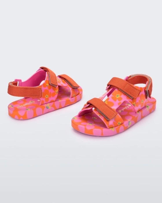 Mini Melissa Fashion Ping Pong Fabula Sandal-Kids Pink-Orange - Image 2