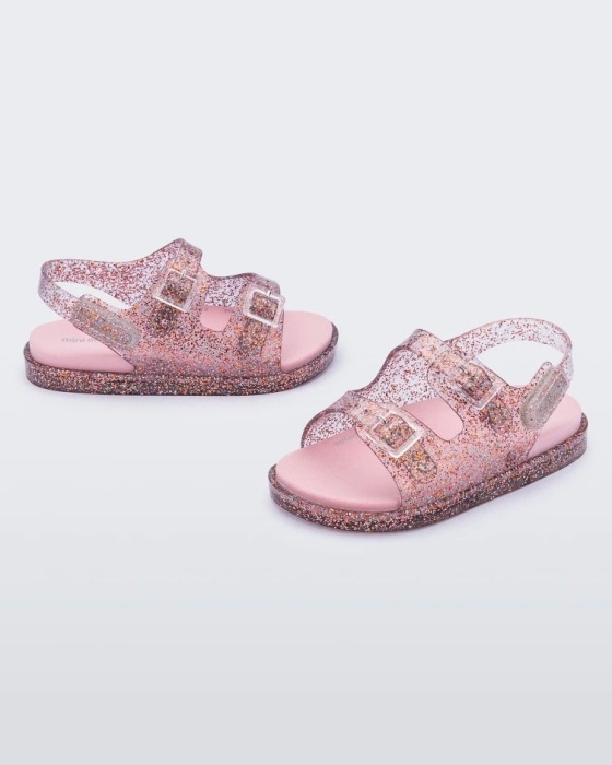 mini_melissa_fashion_wide_sandal_baby_pink_glitter.jpg Mini Melissa Fashion Wide Sandal-Baby Pink Glitter - Image 1
