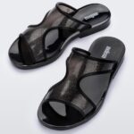Melissa Fashion Bikini Slide Black-Glitter
