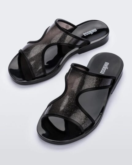 Melissa Fashion Bikini Slide Black-Glitter