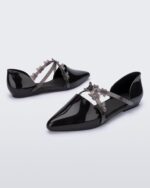 Melissa Fashion Black Pointy Stripe Fly - Image 3