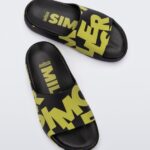 Melissa Fashion Cloud Simon Miller Slide Black-Kiwi Logo Scramble