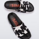Melissa Fashion Cloud Simon Miller Slide White Logo Scramble