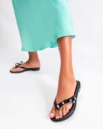 Melissa Fashion Flip Flop Slim Black - Image 2