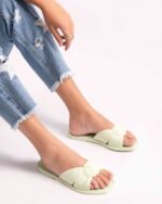 Melissa Fashion Plush Slide Green - Image 3