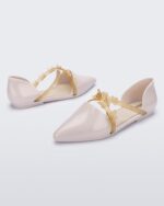 Melissa Fashion Pointy Stripe Fly Beige - Image 3