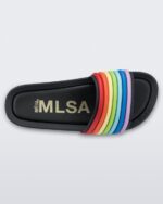 Melissa Fashion Rainbow Beach Slide Black Rainbow