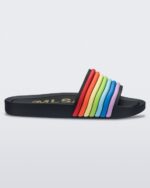 Melissa Fashion Rainbow Beach Slide Black Rainbow - Image 4