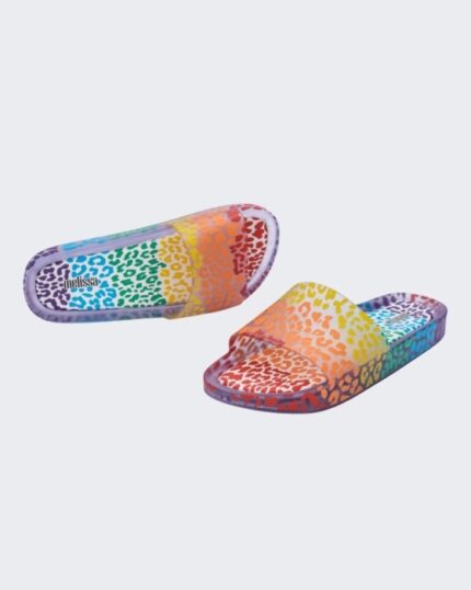 Melissa Fashion Rainbow Beach Slide Clear-Orange