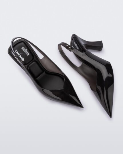 Melissa Fashion Slingback Heel Larroude Black Transparent