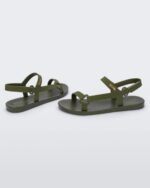 Melissa Fashion Sun Downtown Metallic Sandal Green