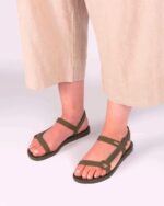 Melissa Fashion Sun Downtown Metallic Sandal Green - Image 3