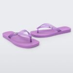 Melissa Fashion Sun Long Beach Flip Flop Lilac-Clear Lilac