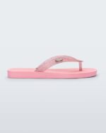 Melissa Fashion Sun Long Beach Flip Flop Pink Clear Glitter - Image 4