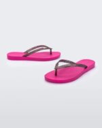 Melissa Fashion Sun Venice Flip Flop Pink-Clear Glitter - Image 2