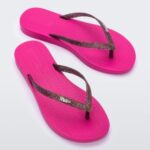 Melissa Fashion Sun Venice Flip Flop Pink-Clear Glitter