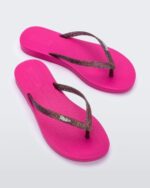 Melissa Fashion Sun Venice Flip Flop Pink-Clear Glitter