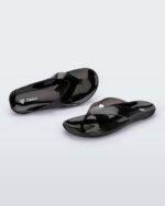 Melissa Fashion The Real Jelly Flip Flop Clear Black - Image 2