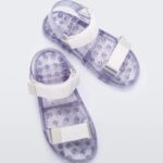 Melissa Fashion Wide Papete Sandal Clear Glitter Silver
