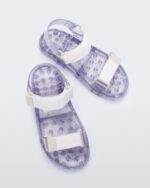 Melissa Fashion Wide Papete Sandal Clear Glitter Silver