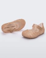 Mini Melissa Fashion Campana Papel Flat-Baby Beige Glitter - Image 2