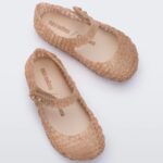 Mini Melissa Fashion Campana Papel Flat-Baby Beige Glitter