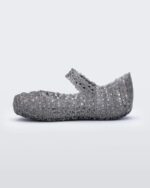 Mini Melissa Fashion Campana Papel Flat-Baby Black Glitter - Image 3