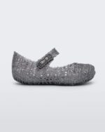 Mini Melissa Fashion Campana Papel Flat-Baby Black Glitter - Image 4