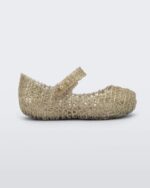Mini Melissa Fashion Campana Papel Flat-Baby Gold - Image 4