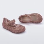 Mini Melissa Fashion Campana Papel Flat-Baby Rose Glitter