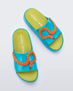 Mini Melissa Fashion Cloud Fabula Slide-Kids Blue-Green - Image 2