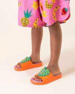 Mini Melissa Fashion Cloud Fabula Slide-Kids Orange-Pink - Image 3