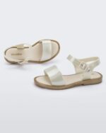 Mini Melissa Fashion Mar Sandal-Kids White-Glitter - Image 2