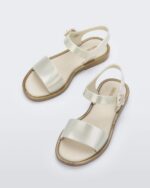 Mini Melissa Fashion Mar Sandal-Kids White-Glitter