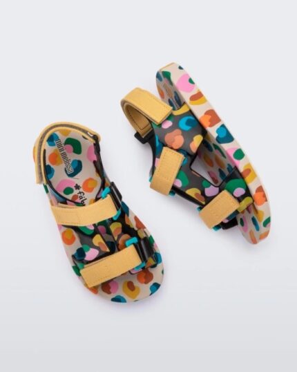 Mini Melissa Fashion Ping Pong Fabula Sandal-Kids Beige-Mustard