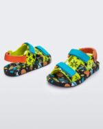 Mini Melissa Fashion Ping Pong Fabula Sandal-Kids Black-Green - Image 2