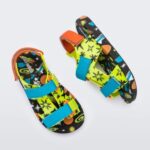 Mini Melissa Fashion Ping Pong Fabula Sandal-Kids Black-Green