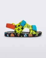 Mini Melissa Fashion Ping Pong Fabula Sandal-Kids Black-Green - Image 3