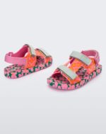 Mini Melissa Fashion Ping Pong Fabula Sandal-Kids Pink-Green - Image 2