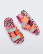 Mini Melissa Fashion Ping Pong Fabula Sandal-Kids Pink-Green