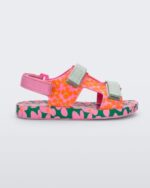 Mini Melissa Fashion Ping Pong Fabula Sandal-Kids Pink-Green - Image 3
