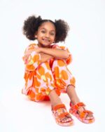 Mini Melissa Fashion Ping Pong Fabula Sandal-Kids Pink-Orange - Image 3