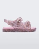 Mini Melissa Fashion Wide Sandal-Baby Pink Glitter - Image 4